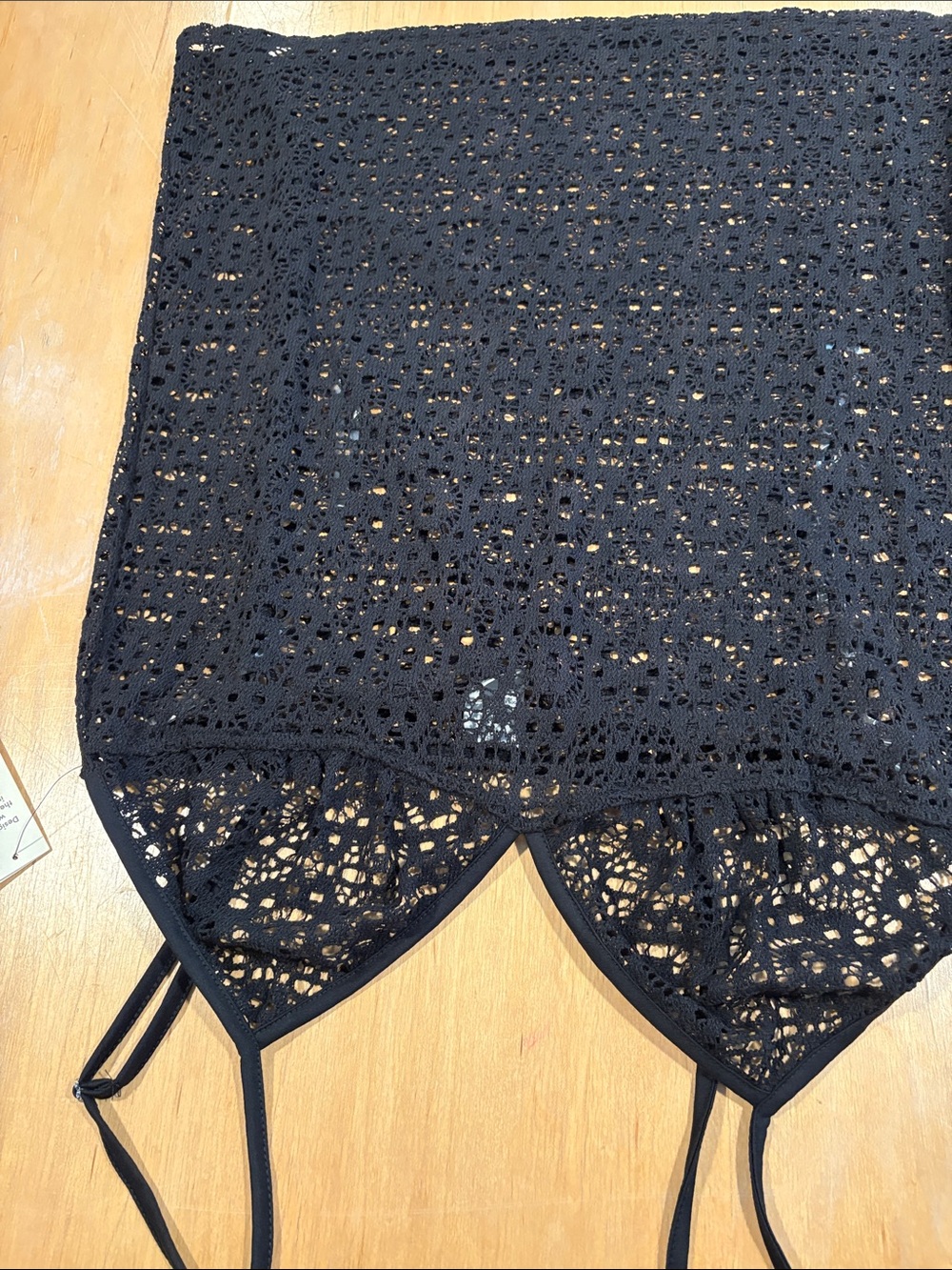 No Boundaries Black Crochet Swim Coverup with Spaghetti Straps